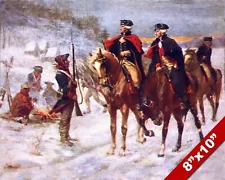 GEORGE WASHINGTON & LAFAYETTE AT VALLEY FORGE WINTER OIL PAINTING CANVAS PRINT