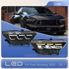 LED Headlights Fit For Ford Mustang 2015 2016 2017 Head Front Lamp Assembly Pair (For: 2016 Ford Mustang)