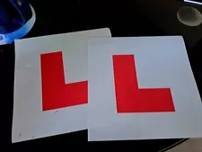 2 x MAGNETIC L PLATES Learner Sign UK Drive