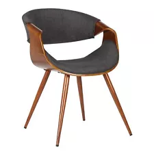 Butterfly Dining Chair in Charcoal Fabric and Walnut Wood Finish 22D x 21W x ...