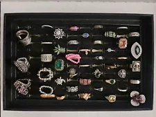 Lot Of Over 40 Fashion Rings (Display Not Included)