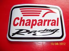 4" X 6" (NEW Vinyl) Chaparral Racing (Red, Black and White Vinyl STICKER)