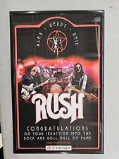 Rush Commemorative R&R HOF Induction Poster 11 X 17 Framed