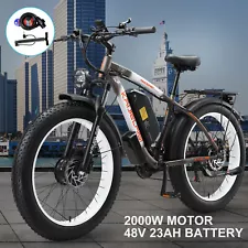 V3 Ebike 2000W Electric Bike 48V 23Ah 26" Fat Tire Mountain Bike for Adult 35MPH