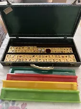 Vintage Royal Depth Control Mah Jong Set 144 tiles 4 Racks Read