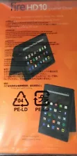 AMAZON KINDLE FIRE HD10 5GEN*LEATHER CASE*GRAY or BLACK*LIST $75/SALE $22.50*