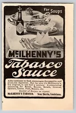 1905 Print Ad McIlhennys Tabasco Sauce New Iberia Louisiana For Soups Tastiness