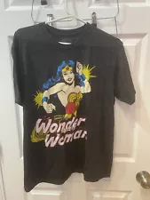 Wonder Woman Classic Comic Book T-shirt DC Comics Graphic Dark Gray Size Large