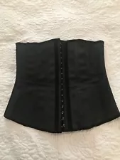 Yianna women’s black waist trainer corset hook and eye closure size M adjustable