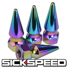 4PC SICKSPEED SPIKED BOLT FOR ENGINE BAY DRESS UP KIT M6X1 P6 NEO CHROME