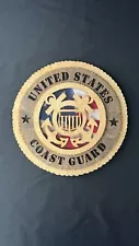 Pre Owned U.S. Coast Guard Military Wooden Wall Plaque Size 11.50"