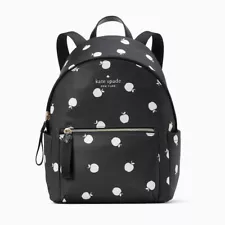 Kate Spade Chelsea Medium The Little Better Nylon Backpack Black Multi Apple