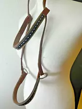 Yearling Show Halter Leather Black Silver Diamond Trim Arabian Adjustable