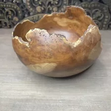 Cherry Burl Bowl Center Piece 2001 Put Blodgett Hand Crafted Turned