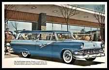 1956 FORD Parklane Station Wagon 2-tone Blue AD w/5 others Country Squire Ranch