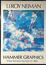 LEROY NEIMAN • Custom Framed 'Mixed Doubles' Poster Hammer Graphics VG Condition