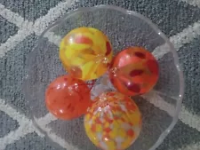 Chihuly Original Authentic Lot Of 4 Handblown Glass Decorative Balls For Hanging