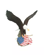 AMERICAN BALD EAGLE Landing STATUE Patriotic FIGURINE SCULPTURE 12