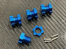 Aluminum 17mm Wheel Hubs & Hex Kit for Traxxas T-Maxx 3.3 E-Maxx Brushless Blue