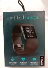 Fitbit Surge GPS/Heart Rate Activity SmartWatch Small Black In Box