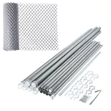 ALEKO Galvanized Steel 6 X 50 Feet Complete Kit Chain Link Fence Fabric Posts