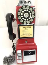 Old Phones Vintage Telephones Pay Phone Novelty House Replica Push Button RED