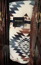 NWT Pendleton Peak Canyon Multicolor Sherpa Throw Fleece Blanket Southwest Aztec