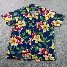 Polo Ralph Lauren Hawaiian Shirt Men's L Colorful Floral Pattern Button Front