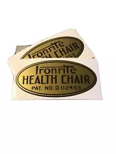 Ironrite Health Chair Mid Century Label Decal 2 for 1 reproduction