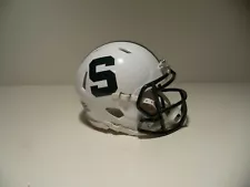 CUSTOM 2023 WHITE ALTERNATE BLOCK S MICHIGAN STATE SPARTANS MINI HELMET