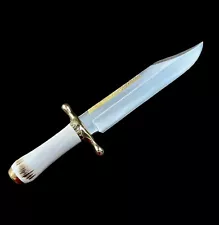 Fixed Blade Ruana Knife 38C Bowie Brass Ball Guard and Sheath/S. Stone DH-2094