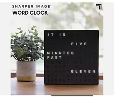 SHARPER IMAGE® LED Light-Up Word Clock, 7.75" Modern Design, Electronic Accent W