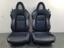 2005 Honda S2000 AP2 Black Leather Bucket Seat Set - Wear #6864 K2