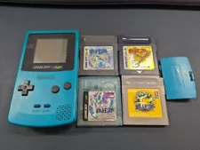 L5875 Ship Free Nintendo Gameboy Color console Blue Japan GBC w/all game pokemon