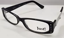 Just 200 Black with Rhinestones New w/ Tag & Demo Lense Eyeglasses 52-16-140 D16