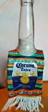 6 X Corona Serape Bottle Ponchos/Koozies w/ Fringe - NEW! Great for Parties!