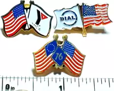 Dual Flag Lapel Pins Lot of 3 (033023)