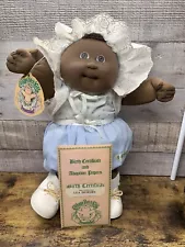 VINTAGE 1980’s CABBAGE PATCH KID DOLL BLACK XAVIER ROBERTS W/ ADOPTION PAPERS