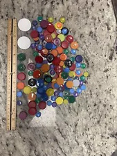 Medicine Vial Caps For Crafts, Various Colors (175 Total Caps)