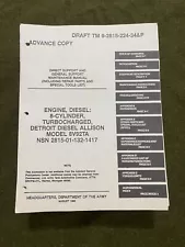 DETROIT DIESEL 8V92TA MAINTENANCE MANUAL & PARTS