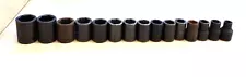 15 piece SNAP-ON 1/2" Drive 6 Point Shallow Impact Metric Socket Set 10mm-24mm