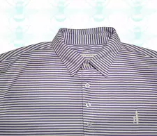 Johnnie- O Prep-Formance Men's Size - L Purple Striped Golf Polo