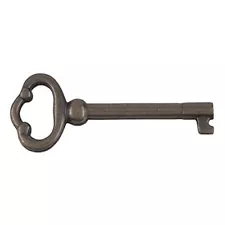 Antique Brass Plated Hollow Barrel Skeleton Key for Antique Cabinet Doors (1)