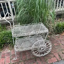 Vintage Wrought Iron Bar/Flower Cart. Mid Century