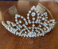 ELEGANT VINTAGE 1940's RHINESTONE TIARA CROWN Headband