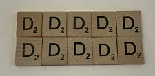 LOT 10 Wooden SCRABBLE TILES LETTERS "D"