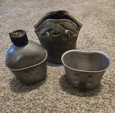 VINTAGE US MILITARY CANTEEN - 3 PIECE SET