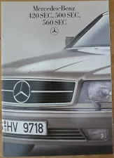 Mercedes-Benz 420SEC 500SEC 560SEC UK market colour sales brochure 1985-86