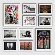 Large Banksy Wall Art Posters Prints Pictures Graffiti Artwork A2 A3 A4 A5 Size