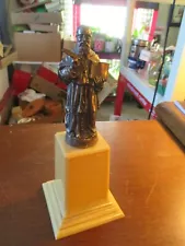 St. Francis De Sales statue brass Catholic patron saint plastic base vintage